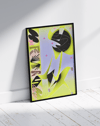 Neon Flora Modern Duvar Tablosu – Lime Mor Soyut Grafik Poster
