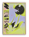 Neon Flora Modern Duvar Tablosu – Lime Mor Soyut Grafik Poster