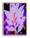 Neon Flora Modern Duvar Tablosu – Mor Pembe Botanik Abstract Poster