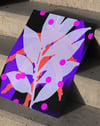 Neon Flora Modern Duvar Tablosu – Mor Pembe Botanik Abstract Poster