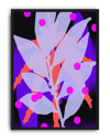 Neon Flora Modern Duvar Tablosu – Mor Pembe Botanik Abstract Poster