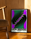 Neon Groove Modern Duvar Tablosu – Mor Yeşil Retro Konser Poster