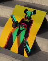 Neon Hunter Modern Duvar Tablosu – Sarı Yeşil Cyberpunk Anime Poster