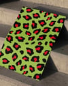 Neon Leopard Yeşil Kırmızı Leopar Desen Duvar Tablosu