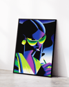Neon Shade Modern Duvar Tablosu – Yeşil Mor Futuristik Anime Poster