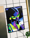 Neon Shade Modern Duvar Tablosu – Yeşil Mor Futuristik Anime Poster