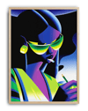 Neon Shade Modern Duvar Tablosu – Yeşil Mor Futuristik Anime Poster