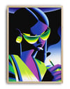 Neon Shade Modern Duvar Tablosu – Yeşil Mor Futuristik Anime Poster