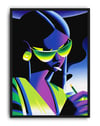 Neon Shade Modern Duvar Tablosu – Yeşil Mor Futuristik Anime Poster