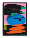 Neon Touch Modern Duvar Tablosu – Pembe Zeminli Abstract Grafik Poster