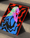 Neon Veil Modern Duvar Tablosu – Kırmızı Siyah Anime Poster