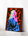 Neon Veil Modern Duvar Tablosu – Kırmızı Siyah Anime Poster