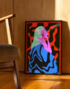 Neon Veil Modern Duvar Tablosu – Kırmızı Siyah Anime Poster