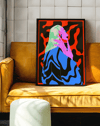 Neon Veil Modern Duvar Tablosu – Kırmızı Siyah Anime Poster