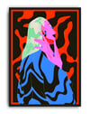 Neon Veil Modern Duvar Tablosu – Kırmızı Siyah Anime Poster