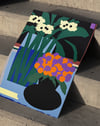 Night Garden Modern Duvar Tablosu – Renkli Botanik Vazo Poster
