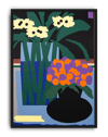 Night Garden Modern Duvar Tablosu – Renkli Botanik Vazo Poster