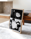 Noir Bloom Modern Duvar Tablosu – Siyah Beyaz Abstract Poster