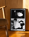 Noir Bloom Modern Duvar Tablosu – Siyah Beyaz Abstract Poster