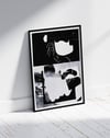 Noir Bloom Modern Duvar Tablosu – Siyah Beyaz Abstract Poster
