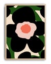 Noir Bloom Siyah Yeşil Soyut Çiçek Duvar Tablosu