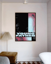Noir Father Modern Duvar Tablosu – Siyah Pembe Tipografik Portre Poster