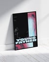 Noir Father Modern Duvar Tablosu – Siyah Pembe Tipografik Portre Poster