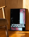 Noir Father Modern Duvar Tablosu – Siyah Pembe Tipografik Portre Poster