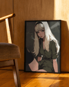 Noir Muse Modern Duvar Tablosu – Vintage Anime Kadın Poster