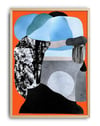 Orange Memory Modern Duvar Tablosu – Turuncu Mavi Abstract Portre Poster
