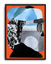 Orange Memory Modern Duvar Tablosu – Turuncu Mavi Abstract Portre Poster