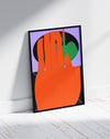Orange Palm Modern Duvar Tablosu – Turuncu Mor Figüratif Poster