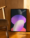 Orbital Layers Modern Duvar Tablosu – Siyah Zeminli Geometrik Abstract Poster