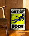 Out of Body Modern Duvar Tablosu – Sarı Siyah Tipografik Poster