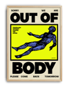Out of Body Modern Duvar Tablosu – Sarı Siyah Tipografik Poster