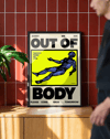 Out of Body Modern Duvar Tablosu – Sarı Siyah Tipografik Poster