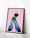 Pastel Rebel Modern Duvar Tablosu – Pembe Anime Fashion Poster
