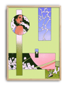 Pastel Window Modern Duvar Tablosu – Kadın Portreli Geometrik Kolaj Poster
