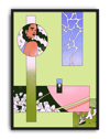Pastel Window Modern Duvar Tablosu – Kadın Portreli Geometrik Kolaj Poster