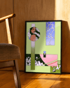 Pastel Window Modern Duvar Tablosu – Kadın Portreli Geometrik Kolaj Poster