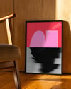 Pink Horizon Modern Duvar Tablosu – Kırmızı Pembe Minimal Abstract Poster