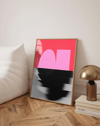 Pink Horizon Modern Duvar Tablosu – Kırmızı Pembe Minimal Abstract Poster