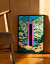 Pink Portal Modern Duvar Tablosu – Sürreal Doğa ve Geçit Poster