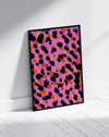 Pink Rhythm Modern Duvar Tablosu – Pembe Siyah Abstract Poster