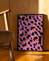 Pink Rhythm Modern Duvar Tablosu – Pembe Siyah Abstract Poster