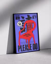 Please Do Modern Duvar Tablosu – Mor Kırmızı Tipografik Poster