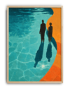 Pool Shadows Modern Duvar Tablosu – Turkuaz Turuncu Silüet Poster