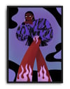 Purple Flame Modern Duvar Tablosu – Mor Fashion Figüratif Poster