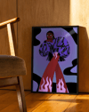 Purple Flame Modern Duvar Tablosu – Mor Fashion Figüratif Poster