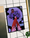 Purple Flame Modern Duvar Tablosu – Mor Fashion Figüratif Poster